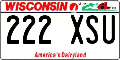 WI license plate 222XSU