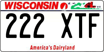WI license plate 222XTF