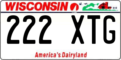 WI license plate 222XTG