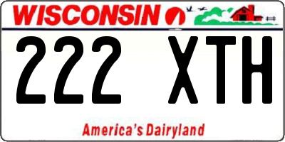 WI license plate 222XTH