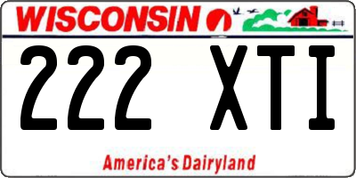 WI license plate 222XTI