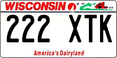 WI license plate 222XTK