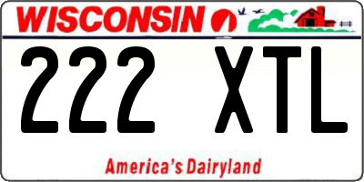 WI license plate 222XTL