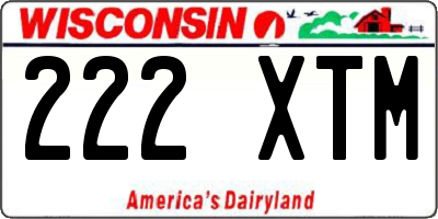WI license plate 222XTM