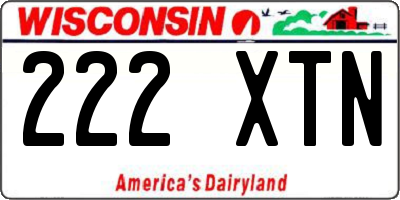 WI license plate 222XTN