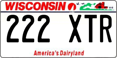 WI license plate 222XTR