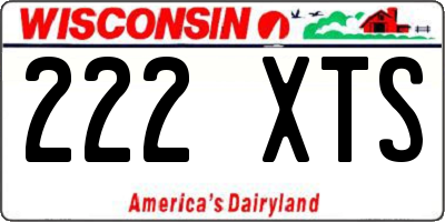 WI license plate 222XTS