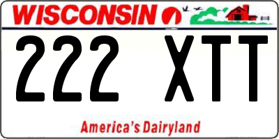 WI license plate 222XTT