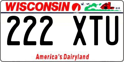 WI license plate 222XTU