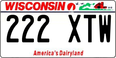 WI license plate 222XTW