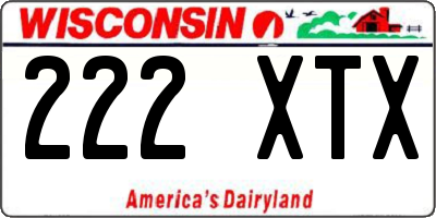 WI license plate 222XTX