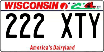 WI license plate 222XTY