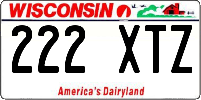 WI license plate 222XTZ
