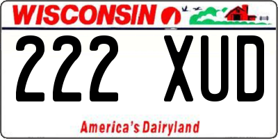 WI license plate 222XUD