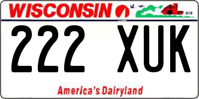 WI license plate 222XUK
