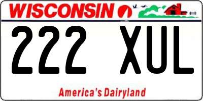 WI license plate 222XUL