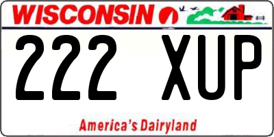 WI license plate 222XUP