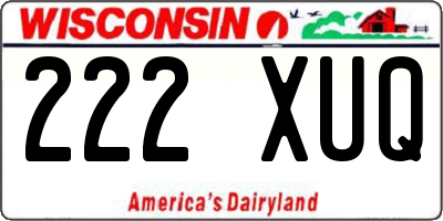 WI license plate 222XUQ