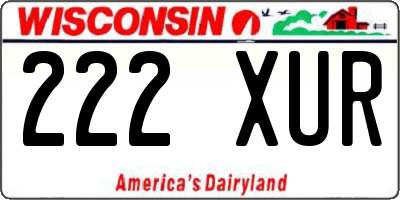 WI license plate 222XUR