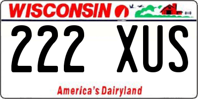 WI license plate 222XUS