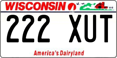 WI license plate 222XUT