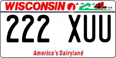 WI license plate 222XUU