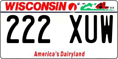 WI license plate 222XUW