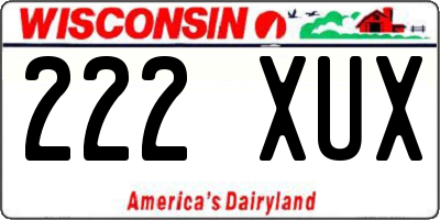 WI license plate 222XUX