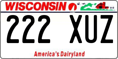 WI license plate 222XUZ
