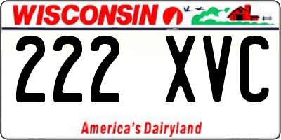 WI license plate 222XVC