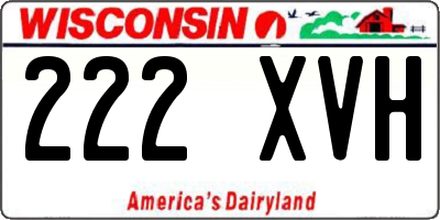 WI license plate 222XVH
