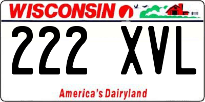WI license plate 222XVL