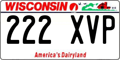 WI license plate 222XVP
