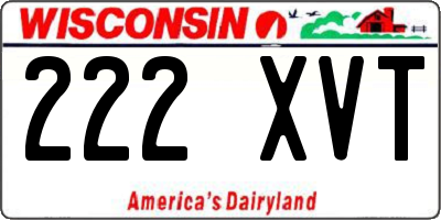 WI license plate 222XVT