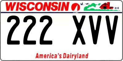 WI license plate 222XVV