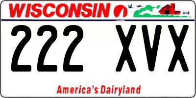 WI license plate 222XVX