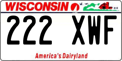 WI license plate 222XWF