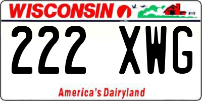 WI license plate 222XWG
