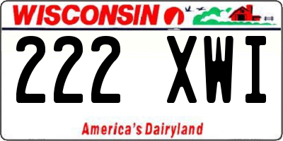 WI license plate 222XWI
