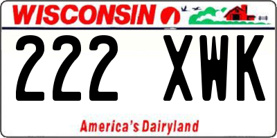 WI license plate 222XWK