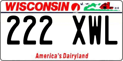 WI license plate 222XWL