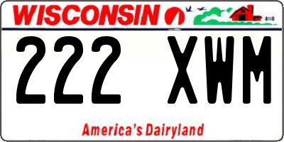 WI license plate 222XWM