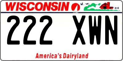 WI license plate 222XWN