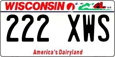 WI license plate 222XWS