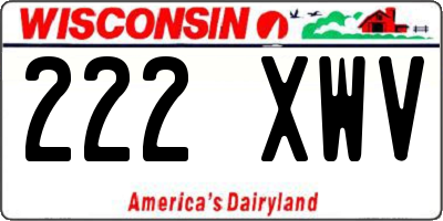 WI license plate 222XWV