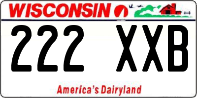 WI license plate 222XXB