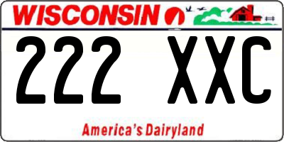 WI license plate 222XXC