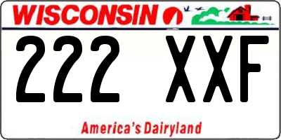 WI license plate 222XXF