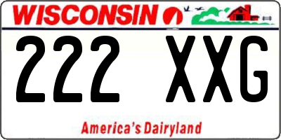 WI license plate 222XXG