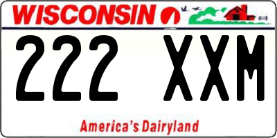 WI license plate 222XXM